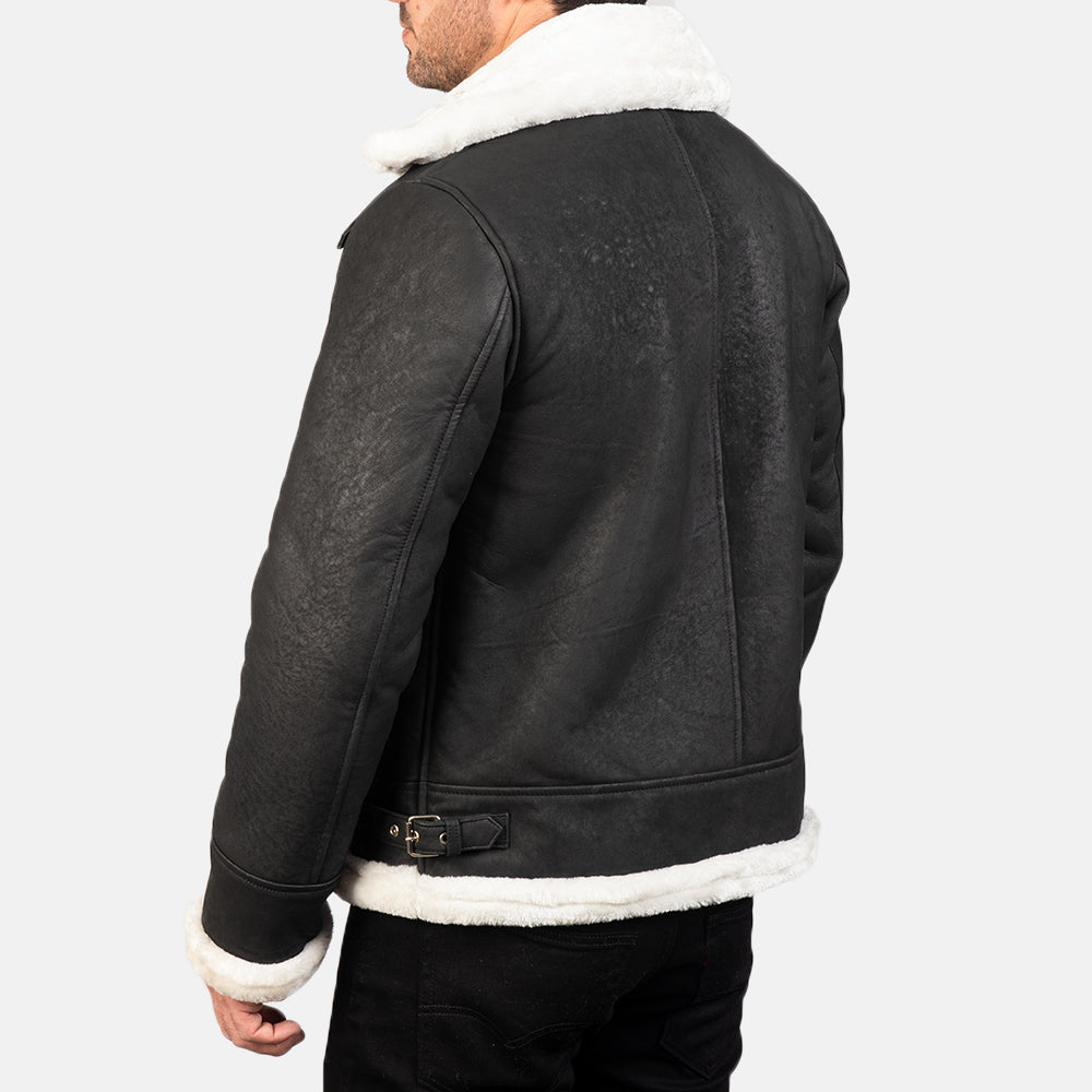 Francis B-3 Zwart Leren Bomberjack voor Heren – alternate product view 5