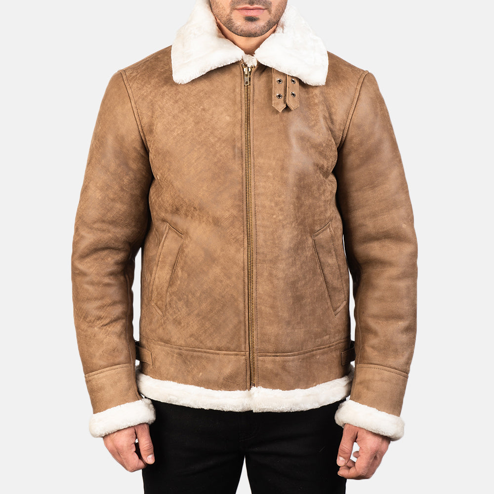 Francis B-3 Zwart Leren Bomberjack voor Heren – alternate product view 4