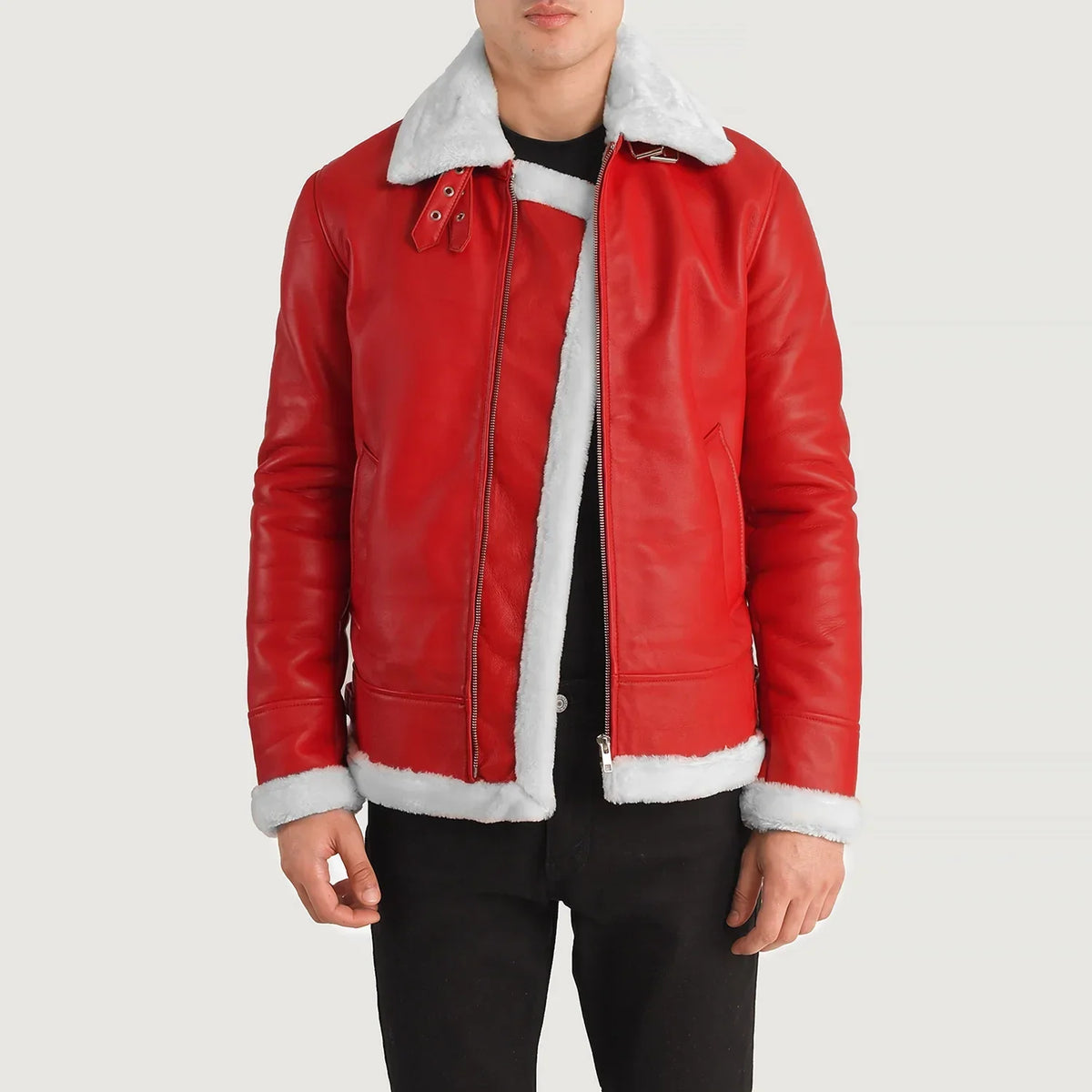 Francis B-3 Zwart Leren Bomberjack voor Heren – alternate product view 1