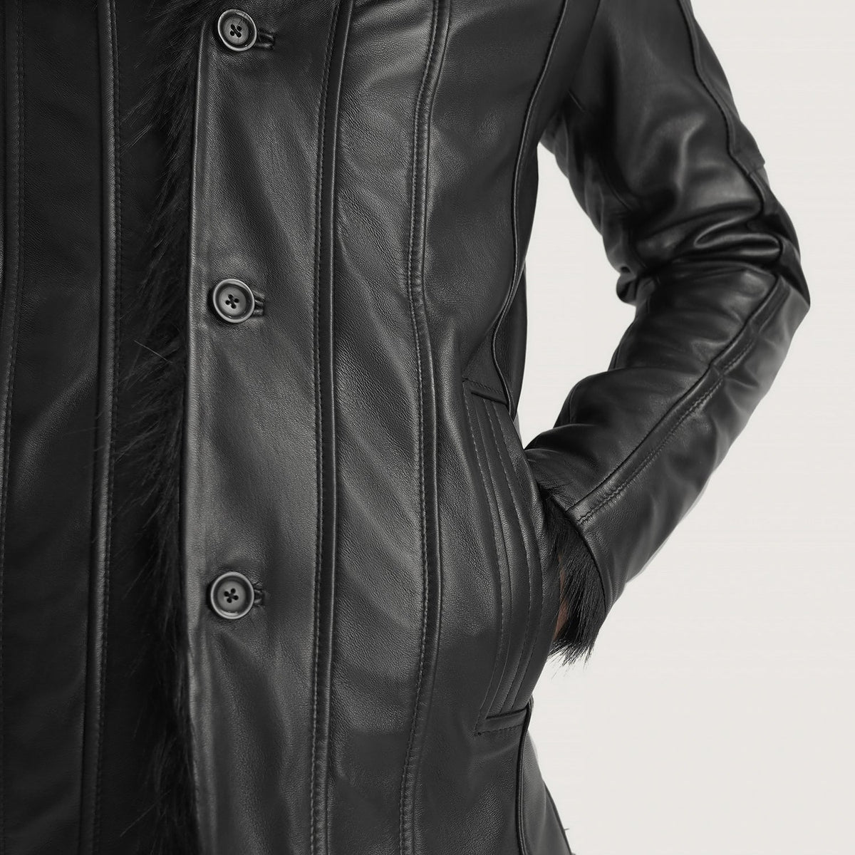 
Binnenweergave Showing Faux Fur Lined (Torso) & Twee functionele binnenzakken
