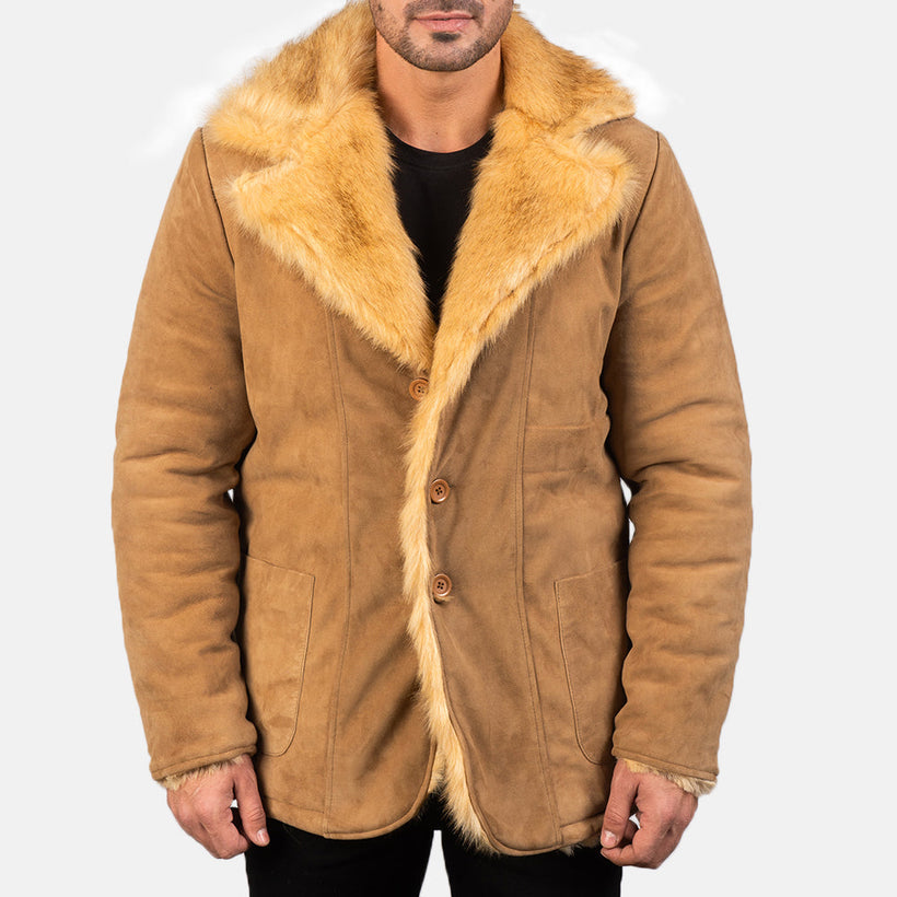 Furlong Leren Jas Beige Leren Jas voor Heren