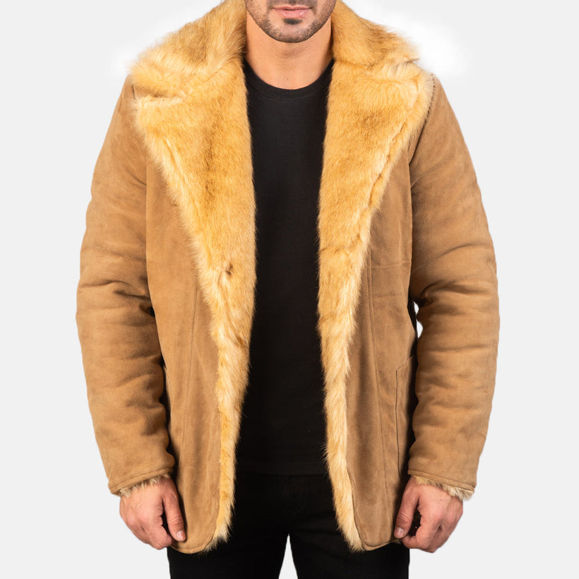 Furlong Leren Jas Beige Leren Jas voor Heren