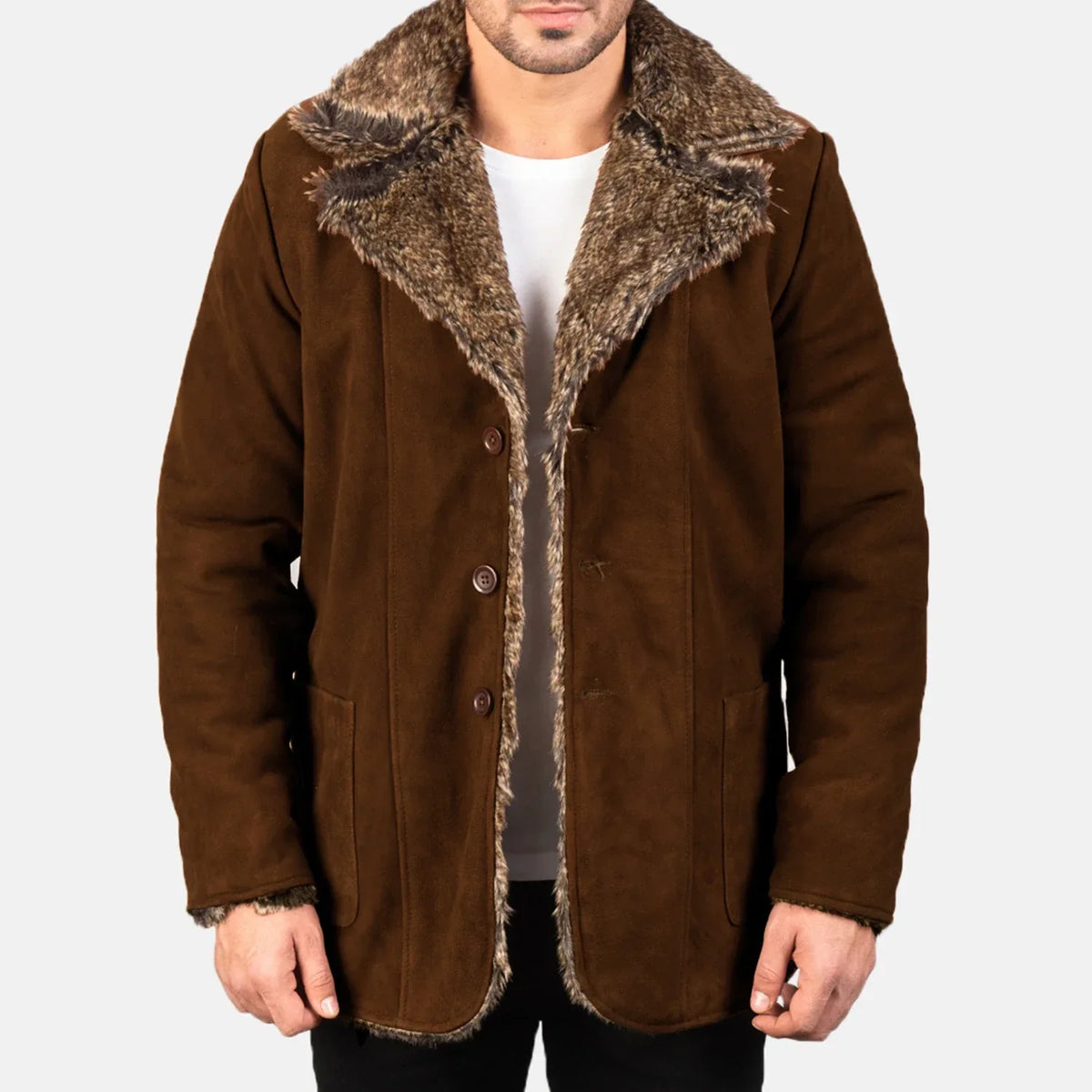 Furlong Leren Jas Beige Leren Jas voor Heren – alternate product view 1
