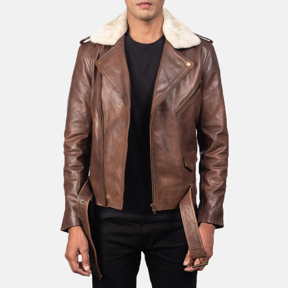 
Ambachtelijke zoomafwerking op Furton Black Leather Biker Jacket