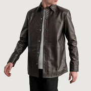 Tailored Rib Cuffs &amp; Hem Craftsmanship Construction Detail on Haven Black Leather Shirt