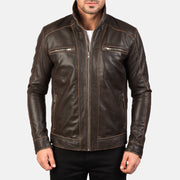 Hudson Leren Bikerjack voor Heren – alternate product view 4