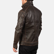 Hudson Leren Bikerjack voor Heren – alternate product view 5