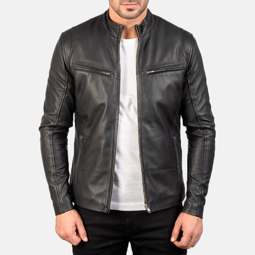 Ionic Leren Bikerjack voor Heren
