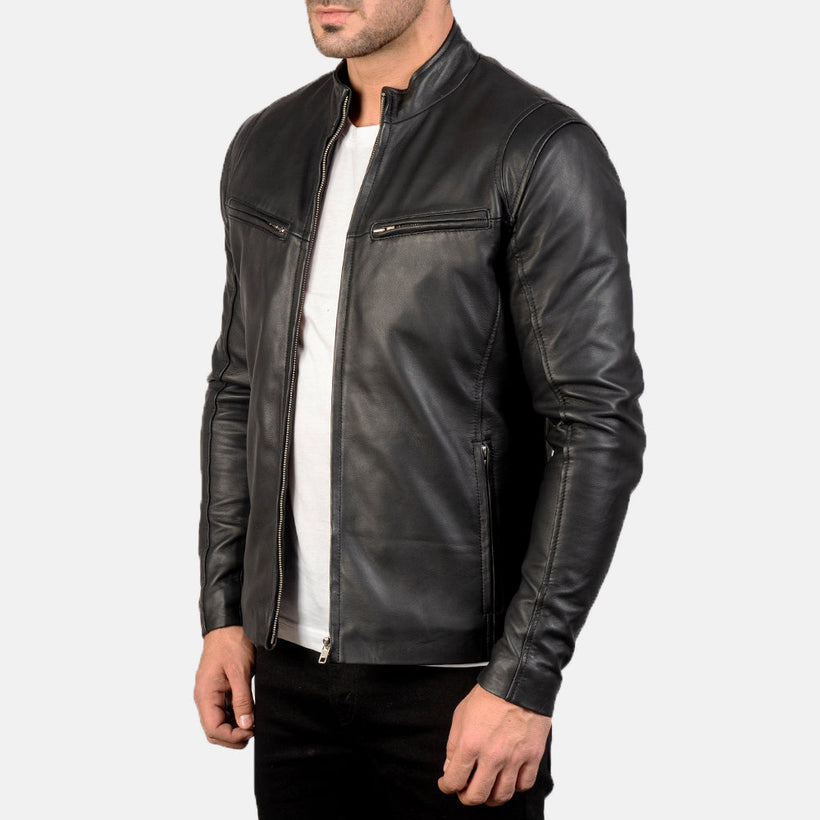 Ionic Leren Bikerjack voor Heren