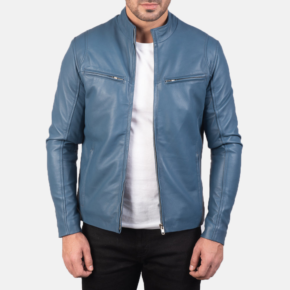 Ionic Leren Bikerjack voor Heren – alternate product view 1