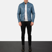 Ionic Leren Bikerjack voor Heren – alternate product view 3