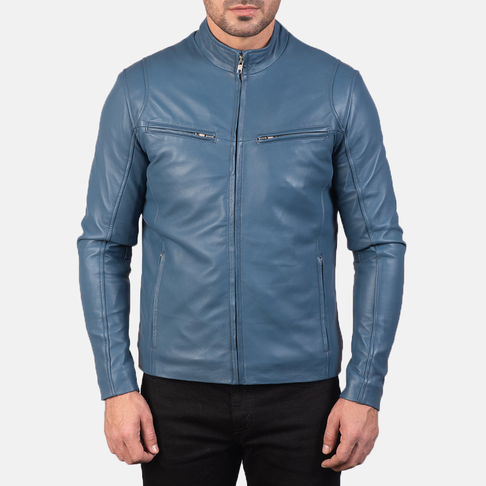 Ionic Leren Bikerjack voor Heren – alternate product view 4