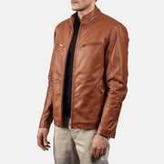 Ionic Leren Bikerjack voor Heren – alternate product view 2