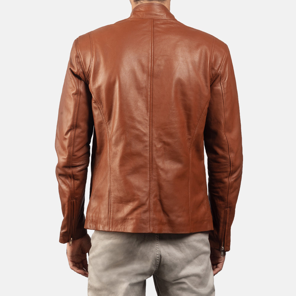 Ionic Leren Bikerjack voor Heren – alternate product view 4
