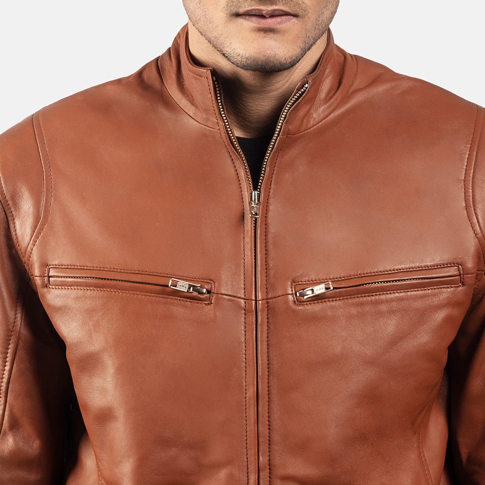 Ionic Leren Bikerjack voor Heren – alternate product view 6
