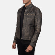 Ionic Leren Bikerjack voor Heren – alternate product view 2