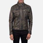 Ionic Leren Bikerjack voor Heren – alternate product view 3