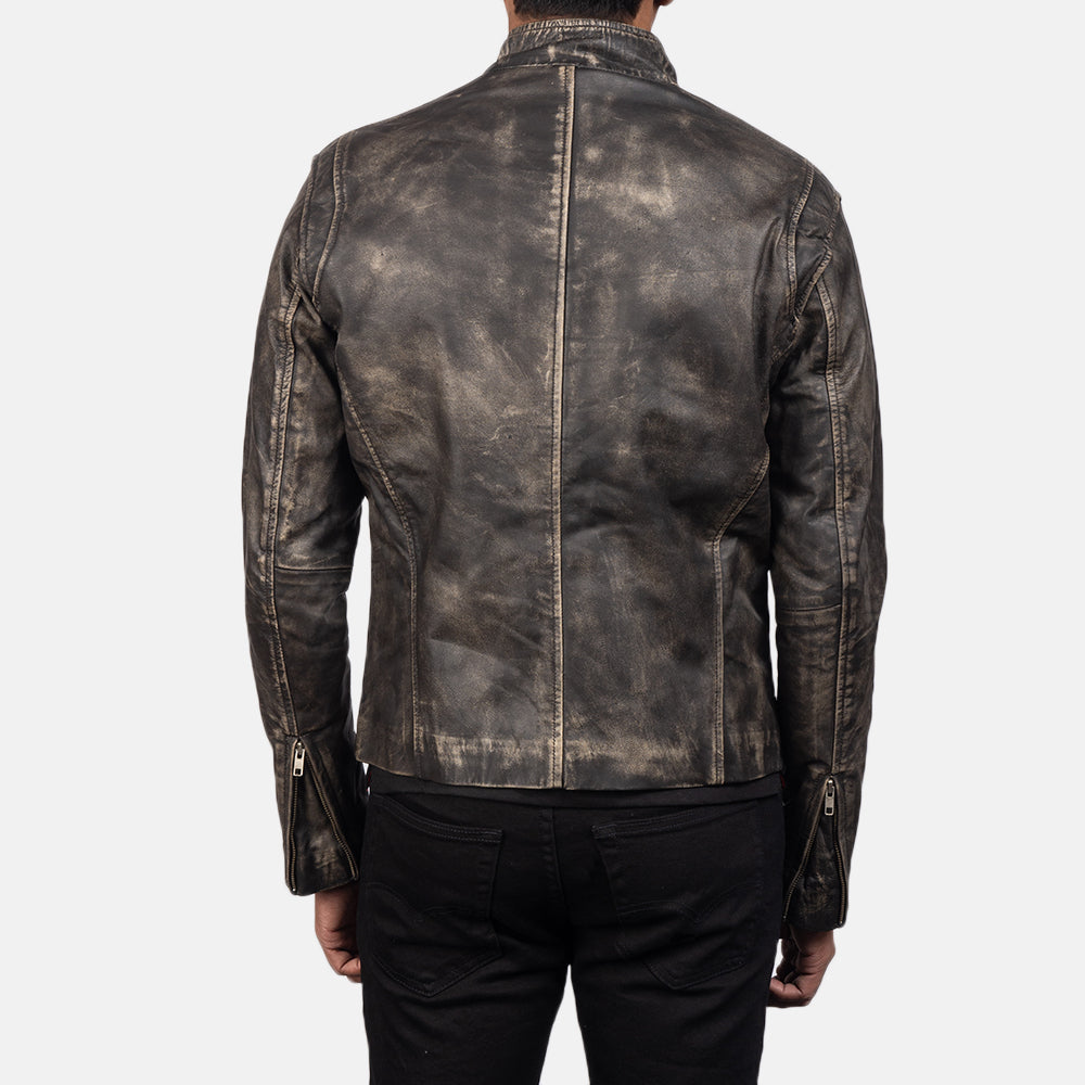 Ionic Leren Bikerjack voor Heren – alternate product view 6