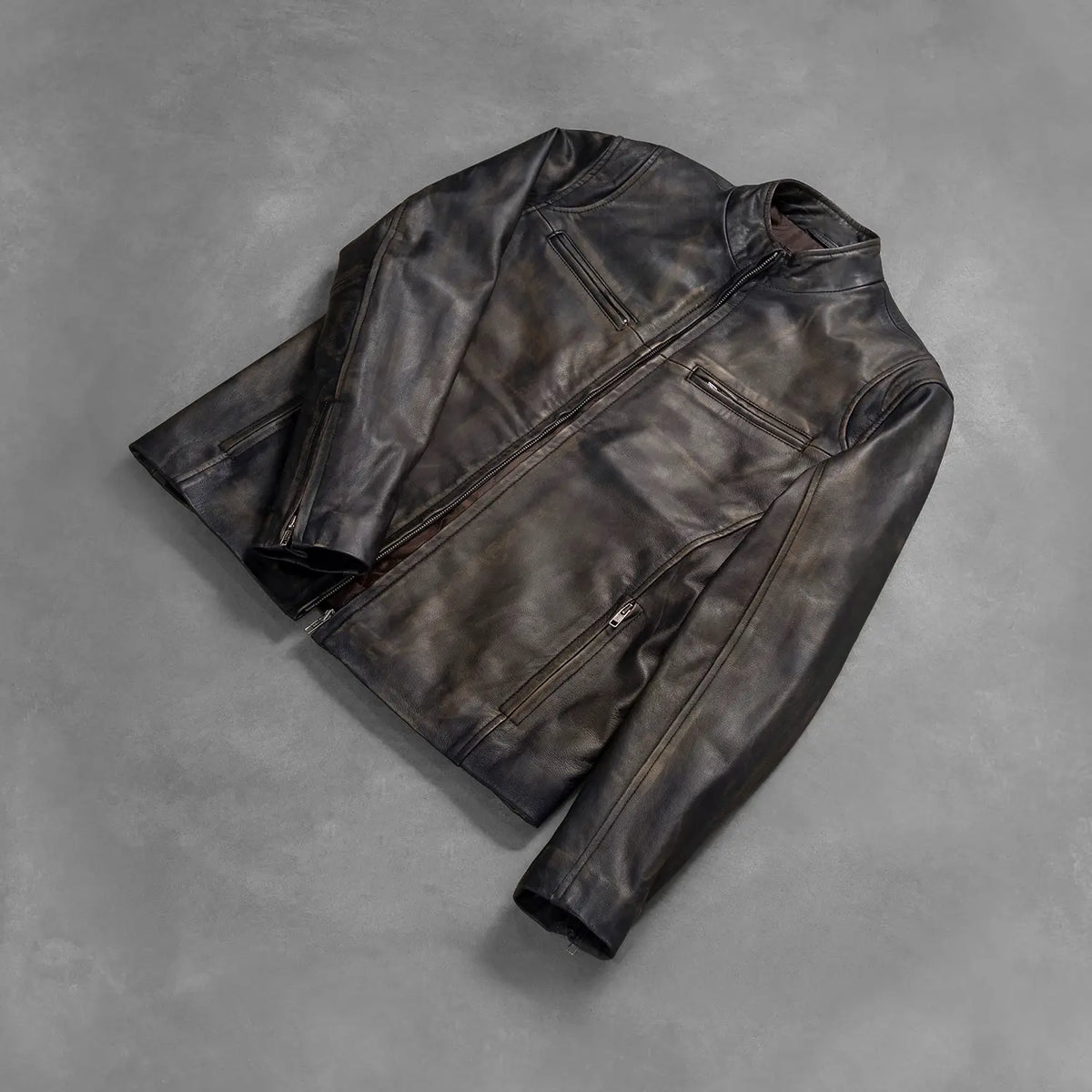Ionic Leren Bikerjack voor Heren – alternate product view 8