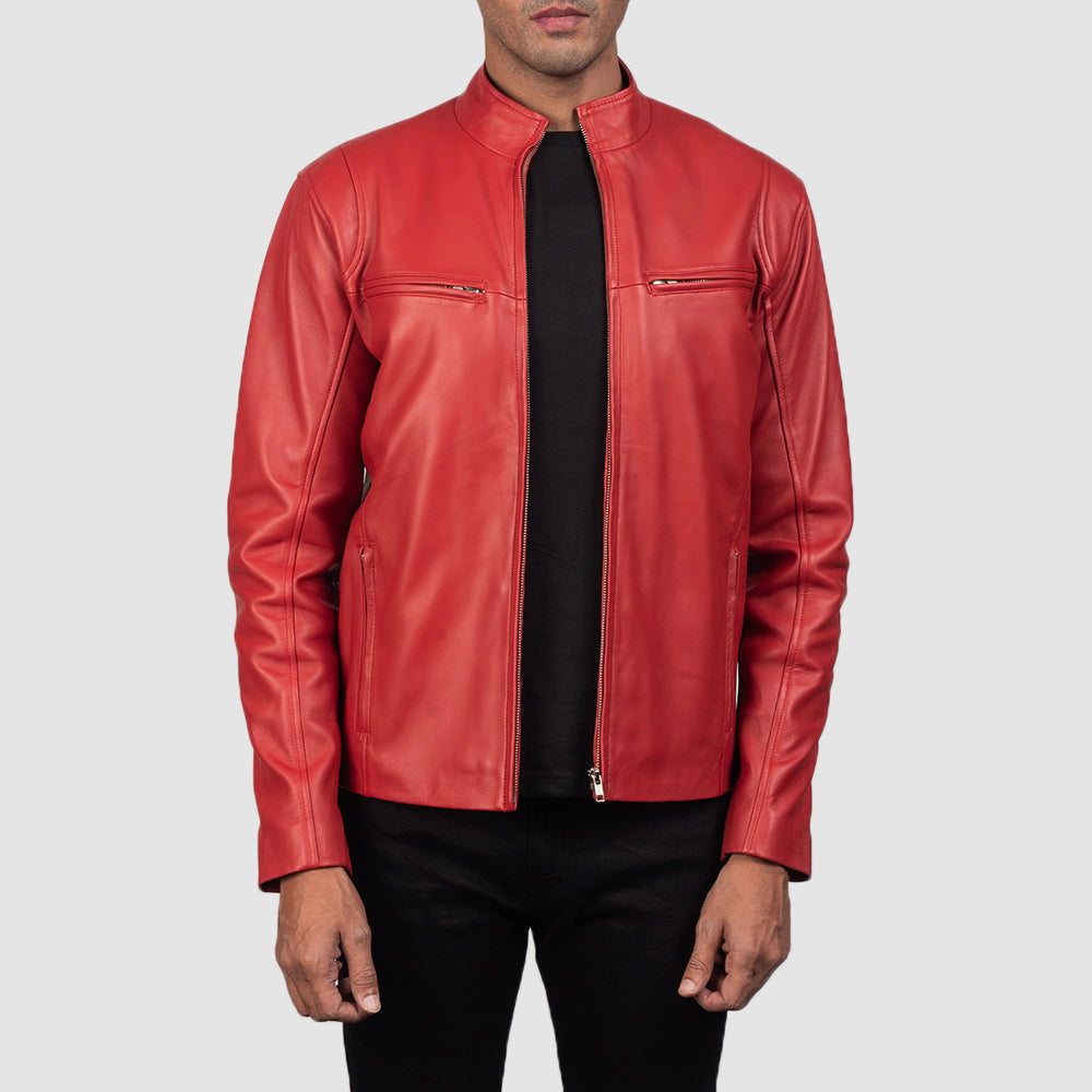 Ionic Leren Bikerjack voor Heren – alternate product view 1