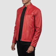 Ionic Leren Bikerjack voor Heren – alternate product view 2