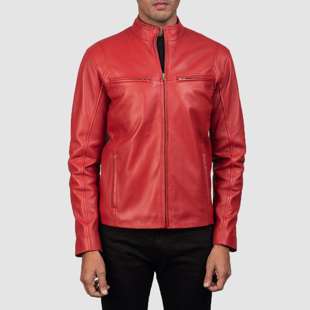 Ionic Leren Bikerjack voor Heren – alternate product view 3