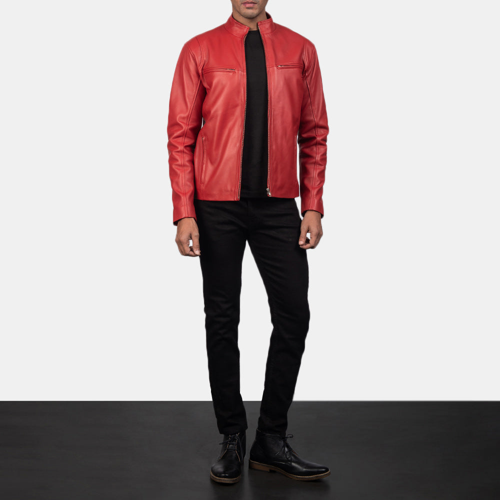 Ionic Leren Bikerjack voor Heren – alternate product view 4