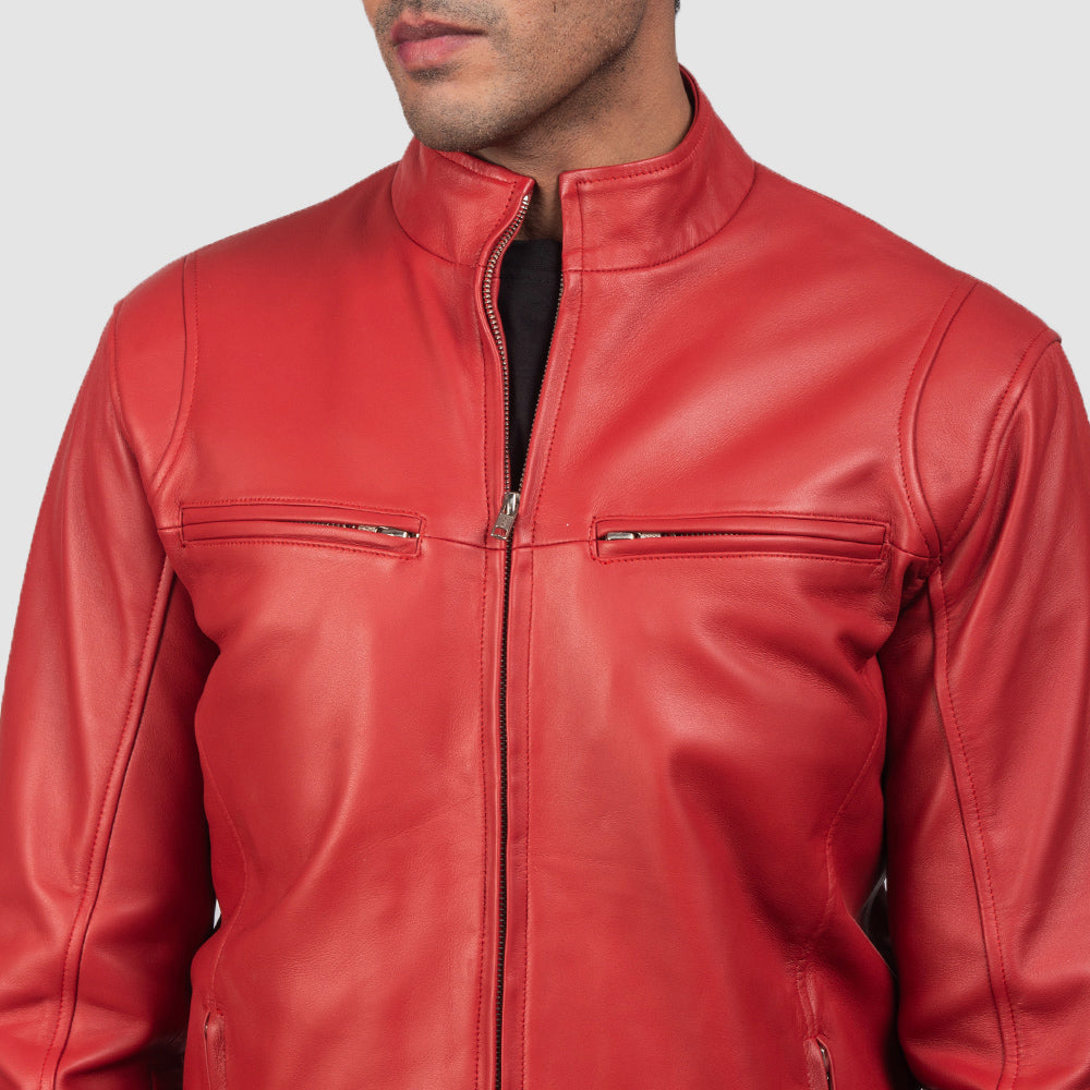Ionic Leren Bikerjack voor Heren – alternate product view 5