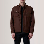 Irwin Bruin Waxed Canvas Field Leren Jas voor Heren For Men in Brown Waxed Cotton Canvas - Front Profile View &amp; Tailored Silhouette | Buy Online