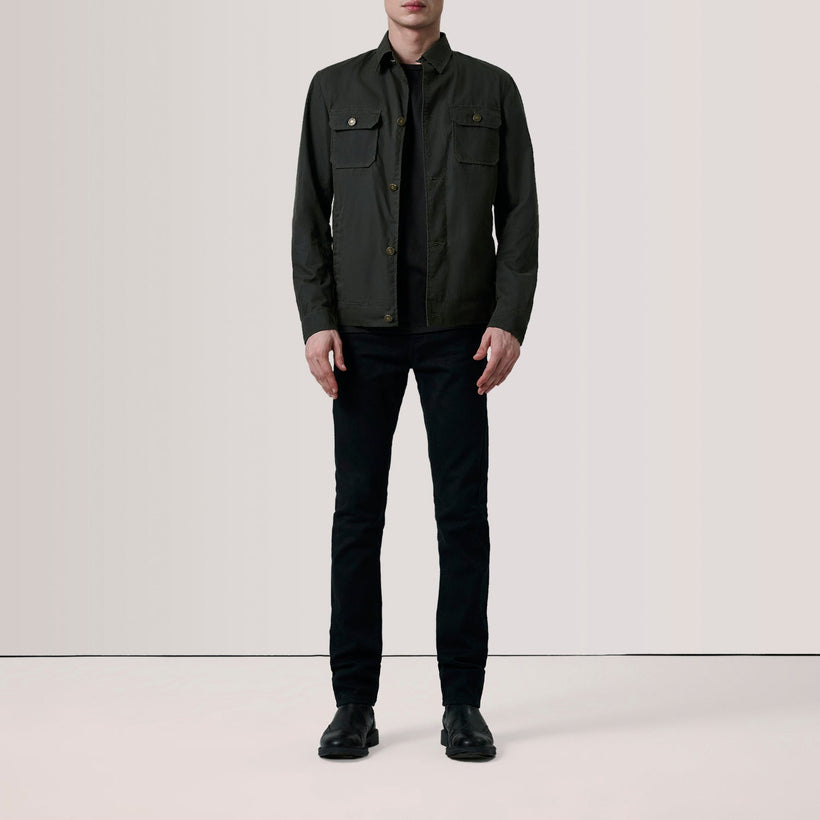 Irwin Olive Waxed Canvas Field Leren Jas voor Heren