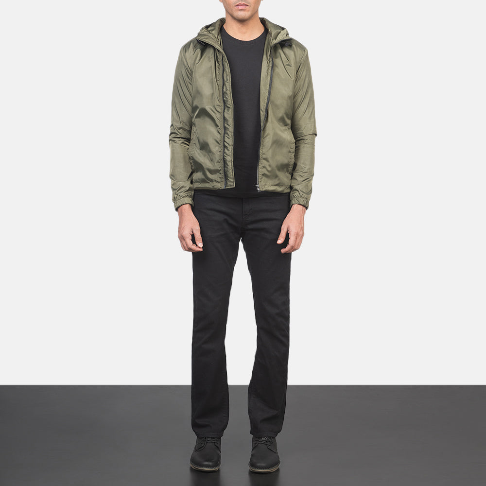Jimmy Green Hooded Windbreaker Jacket - Zijaanzicht met ergonomische mouwsnede