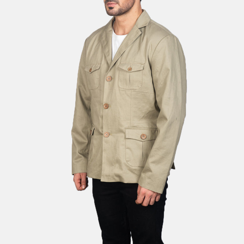 Kajetan Beige Safari Leren Jas voor Heren