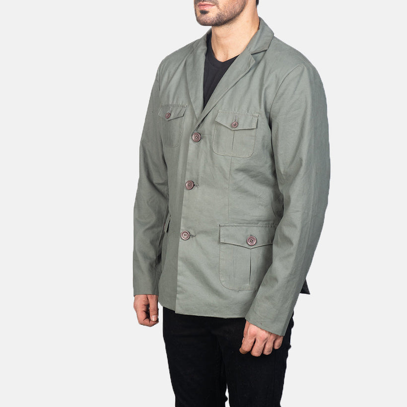 Kajetan Grey Safari Leren Jas voor Heren