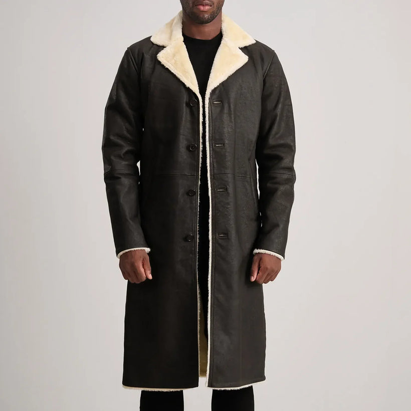 Kolby Bruin Shearling Leren Jas voor Heren