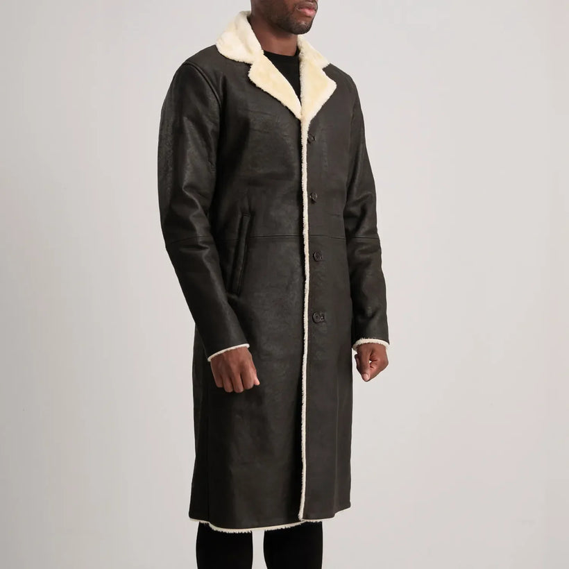 Kolby Bruin Shearling Leren Jas voor Heren