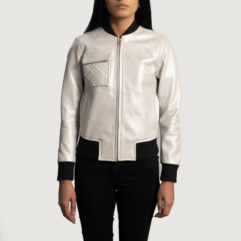 Lana Silver Leren Bomberjack voor Dames