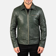 Lavendard Leren Bikerjack voor Heren – alternate product view 3