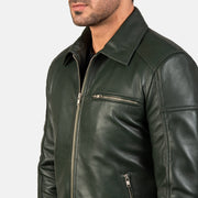 Lavendard Leren Bikerjack voor Heren – alternate product view 5