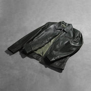 Lavendard Leren Bikerjack voor Heren – alternate product view 7
