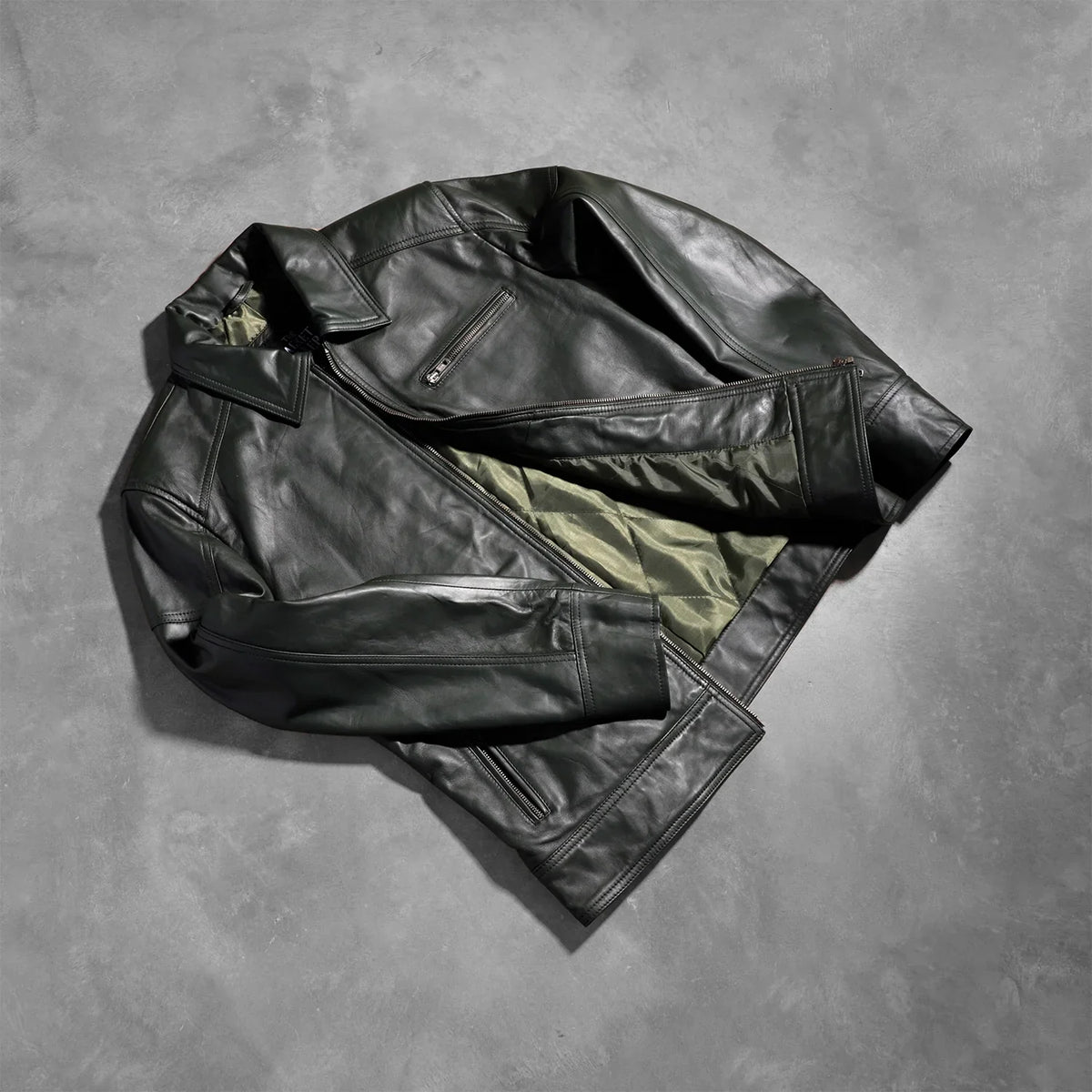 Lavendard Leren Bikerjack voor Heren – alternate product view 8