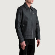 Lavendard Leren Bikerjack voor Heren – alternate product view 2