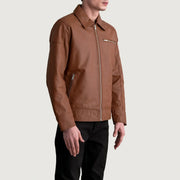 Lavendard Leren Bikerjack voor Heren – alternate product view 2