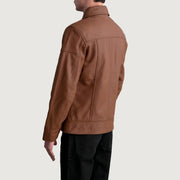 Lavendard Leren Bikerjack voor Heren – alternate product view 6