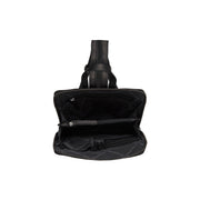 Amanda Full-Grain Leather Backpack voor Dames - Structured Side Profile Showing Gusset Depth &amp; Expansion Capacity
