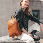 Amanda Full-Grain Leather Backpack voor Dames – alternate product view 3