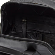 Bellary Full-Grain Leather Backpack voor Dames - Structured Side Profile Showing Gusset Depth &amp; Expansion Capacity