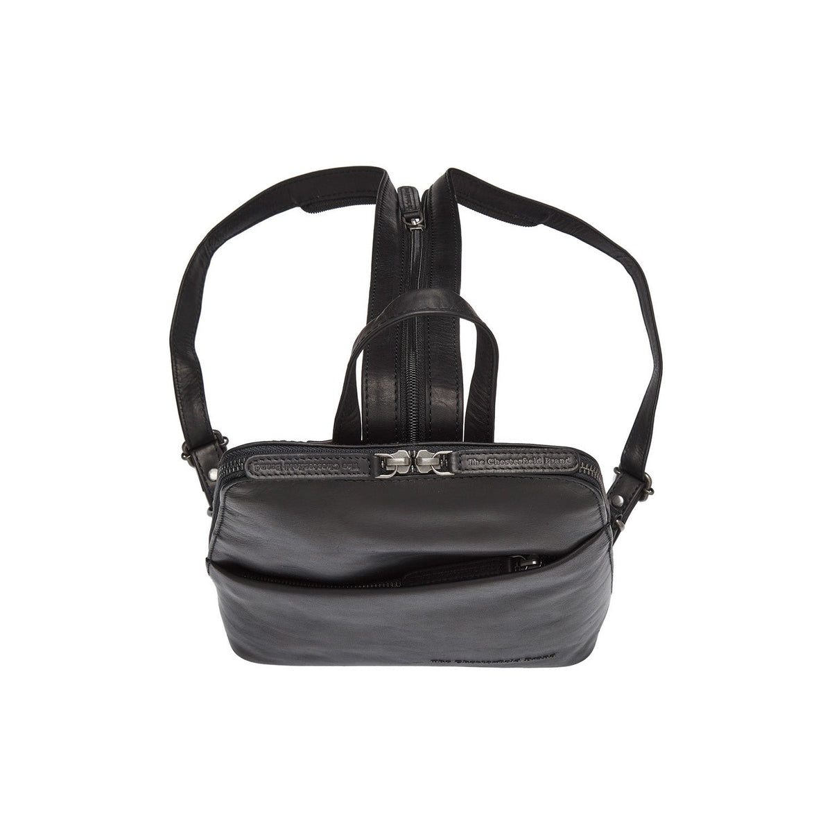 Solid Antique Brass Hardware &amp; Heavy-Duty Dual Zipper Detail on Claire Full-Grain Leather Backpack voor Dames