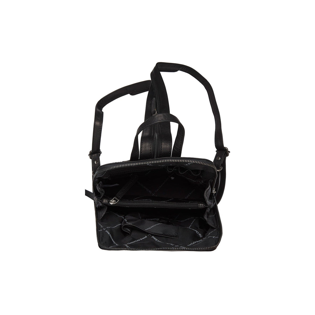 Claire Full-Grain Leather Backpack voor Dames - Structured Side Profile Showing Gusset Depth &amp; Expansion Capacity