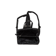 Claire Full-Grain Leather Backpack voor Dames - Structured Side Profile Showing Gusset Depth &amp; Expansion Capacity