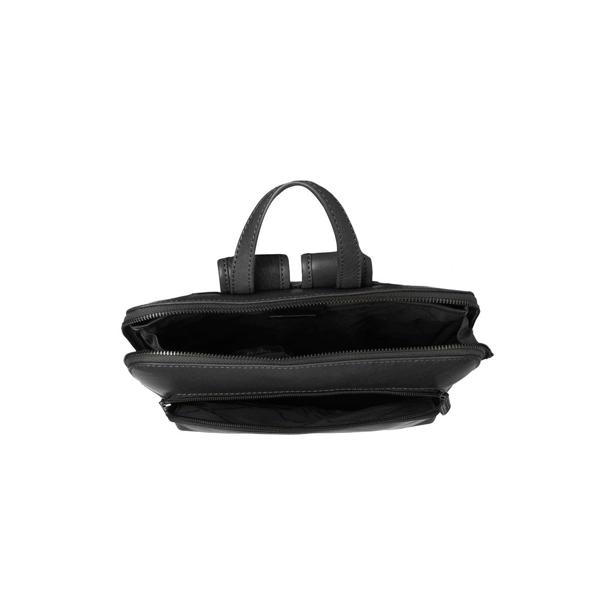 Solid Antique Brass Hardware &amp; Heavy-Duty Dual Zipper Detail on Fornella Full-Grain Leather Backpack voor Dames